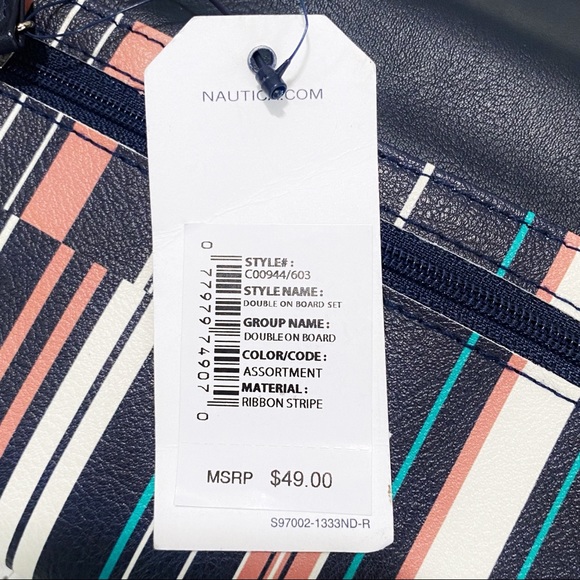 Nautica Money Manager RFID Women’s Wallet Clutch Organizer in Ribbon Stripe - Picture 4 of 12